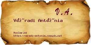 Váradi Antónia névjegykártya