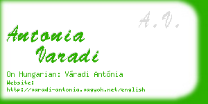 antonia varadi business card